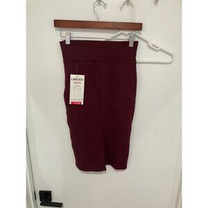 Labijou Women's Pull-On Pencil Skirt, Burgundy, Small, New with Tags